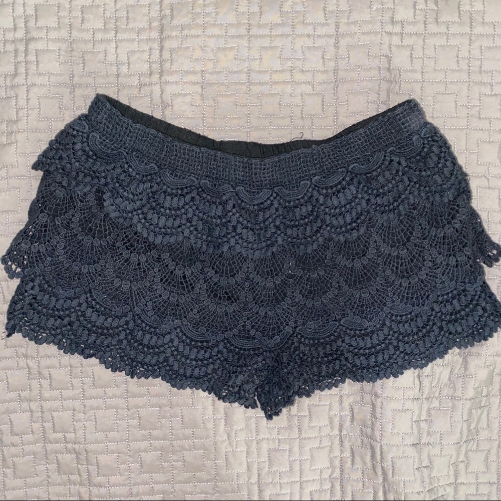 Black frill shorts